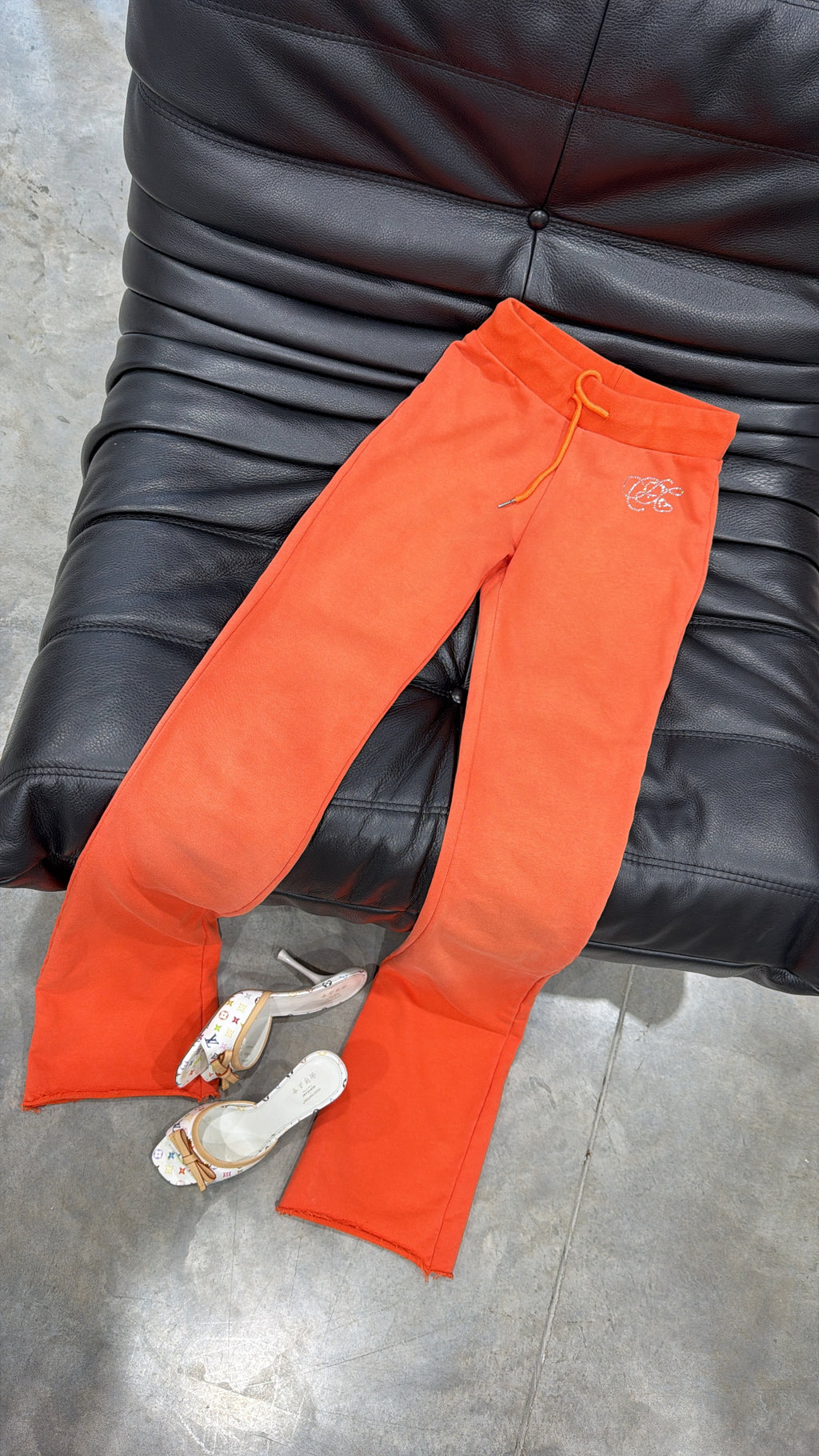PRE-ORDER DROP JUNE 1ST- Orange    Signature Rhinestone Flared Pant